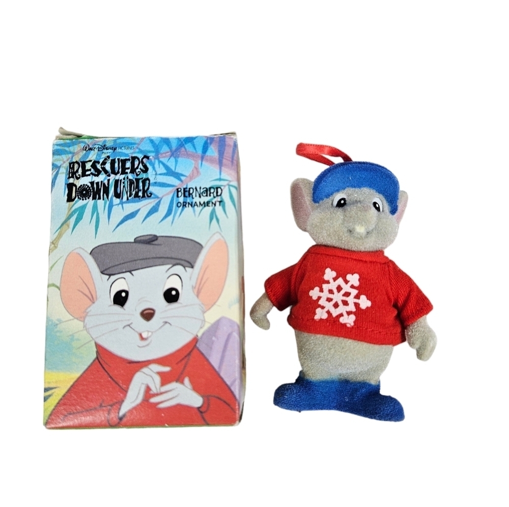 Vintage 90s McDonald's Disney Rescuers Down Under Bernard Christmas Ornament C35